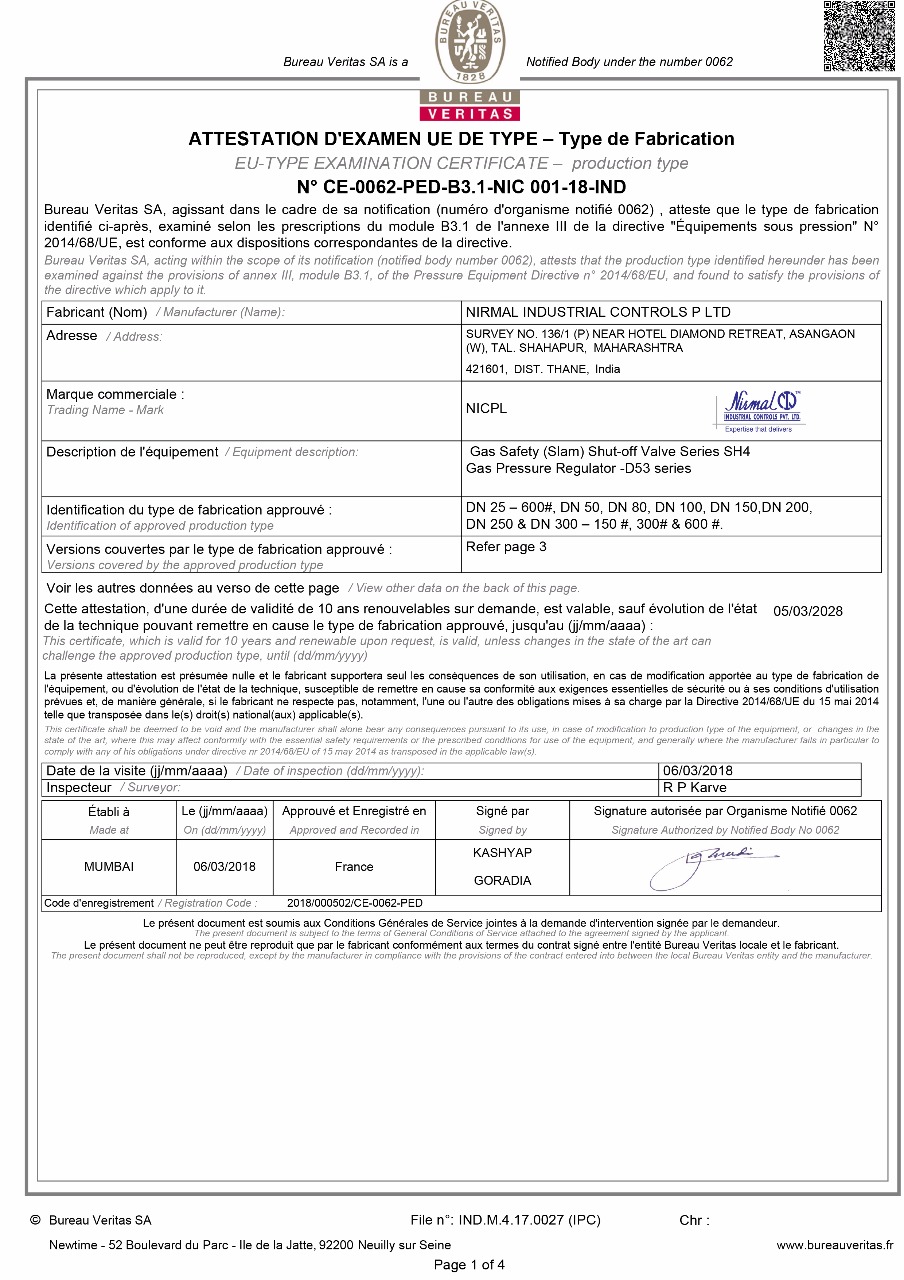 Nirmal EN Certificate