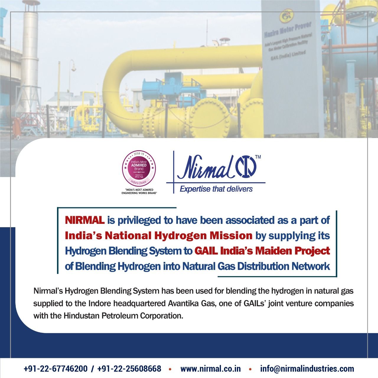 NIRMAL is privileged to have been associated as a part of India’s National Hydrogen Mission.